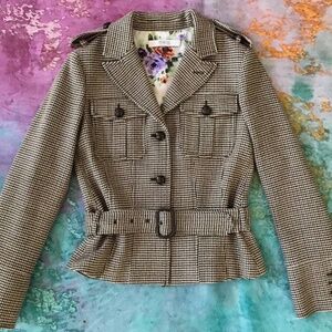 RED VALENTINO houndstooth virgin wool jacket IT 42 Italy